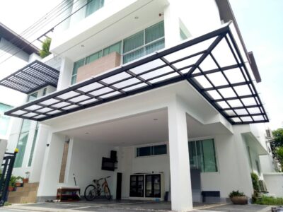 หลังคาโรงรถและกันสาด ไวนิล (B1) พร้อมติดตั้ง